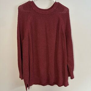 Old Navy Women's Deep Red Crew Neck Sweater